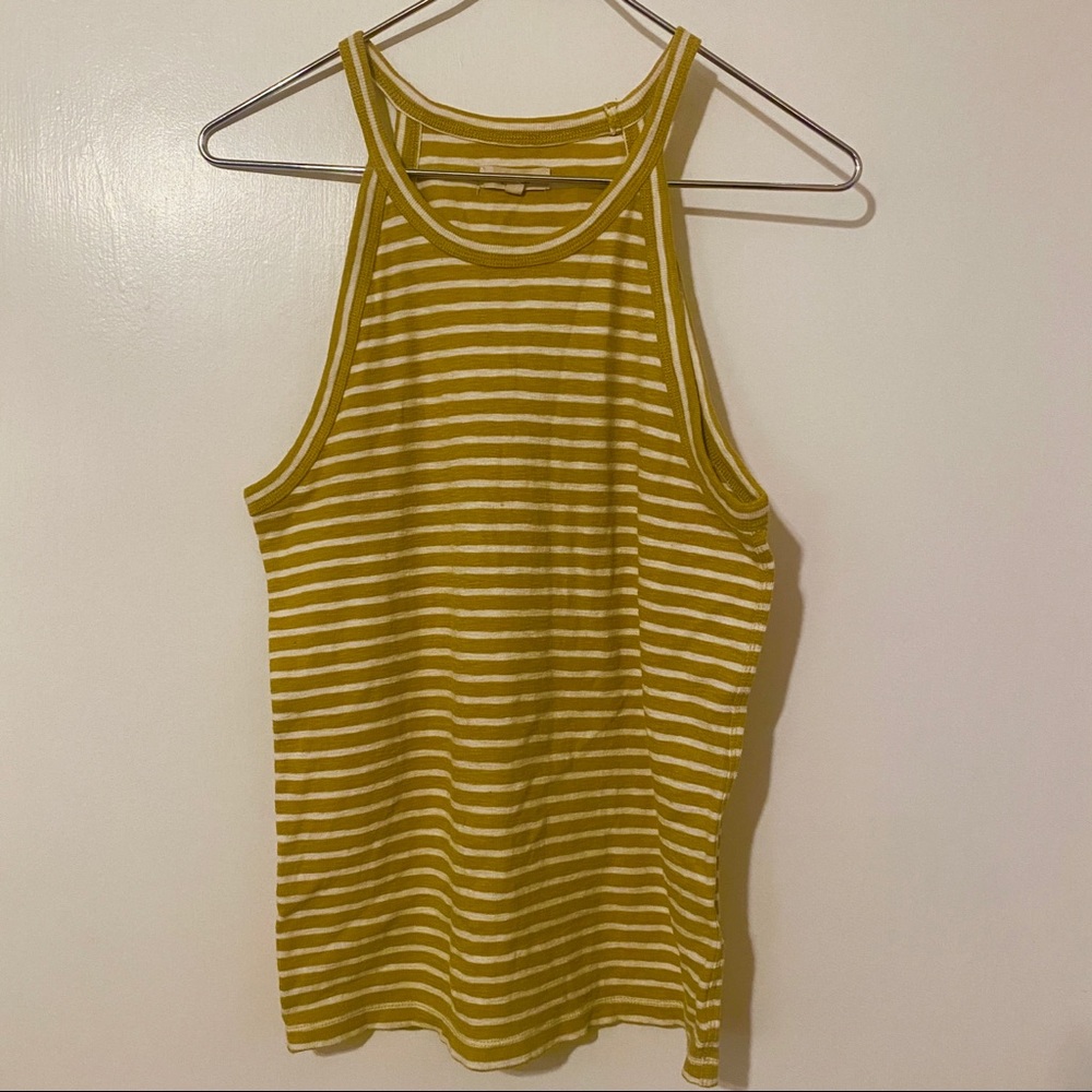 Madewell Mustard Striped Tank Top